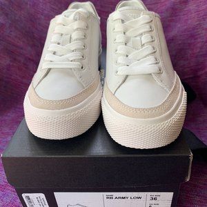 Rag & Bone Army  Low White Leather/Suede Sneakers
